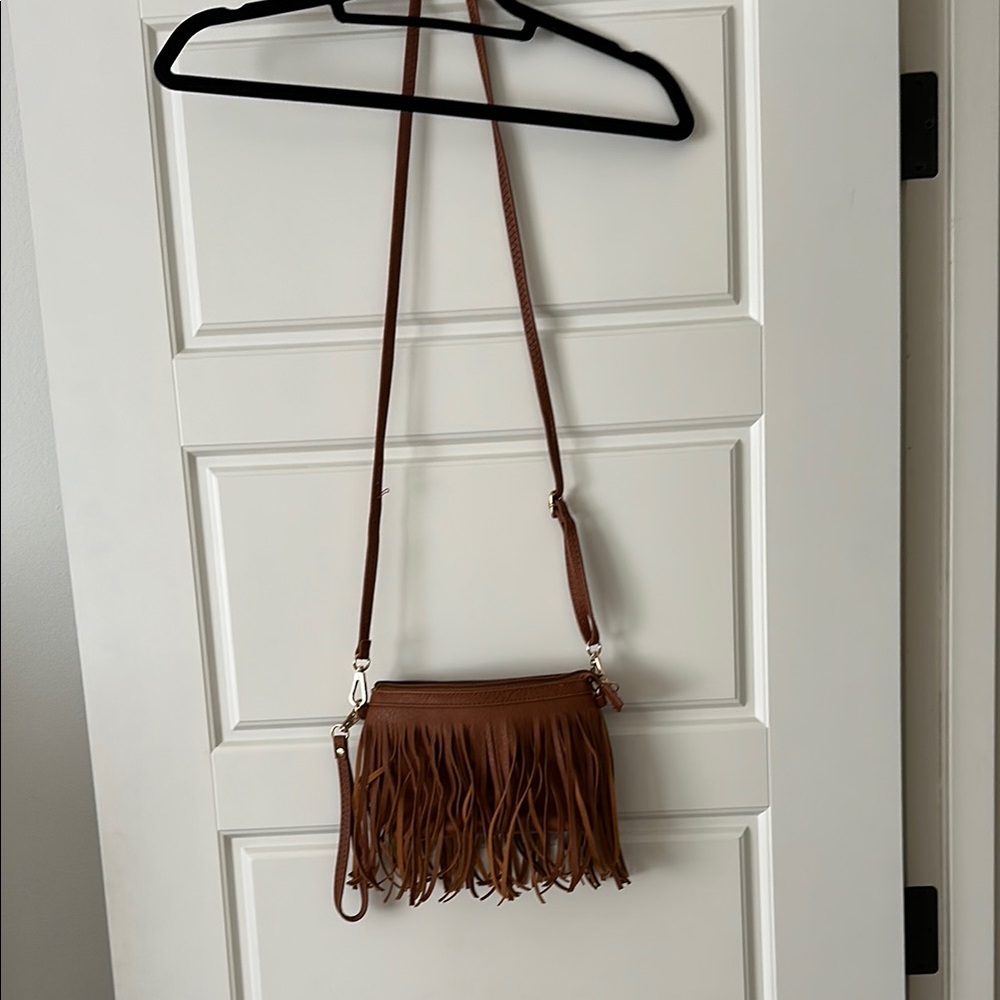 Boho Brown Fringe Crossbody Bag